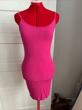 SKIMS Hot Pink Ribbed Slip Chemise